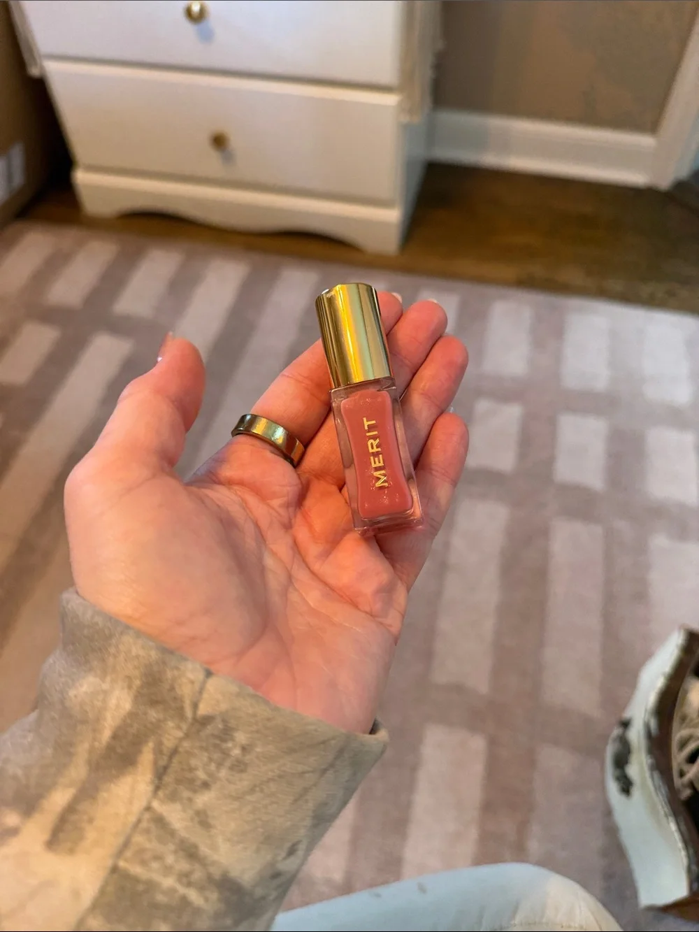 Merit Tinted Lip Oil Balm in Warm Pink